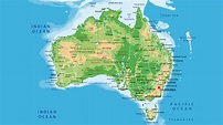 Mapa fisico de Australia