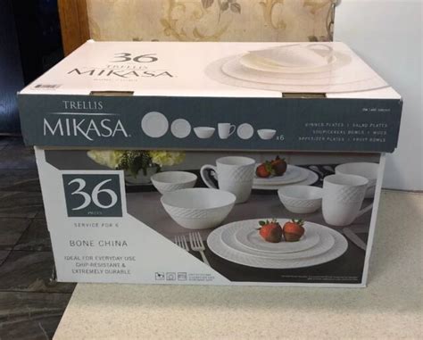 Mikasa Trellis White Piece Bone China Dinnerware Set For Sale Online