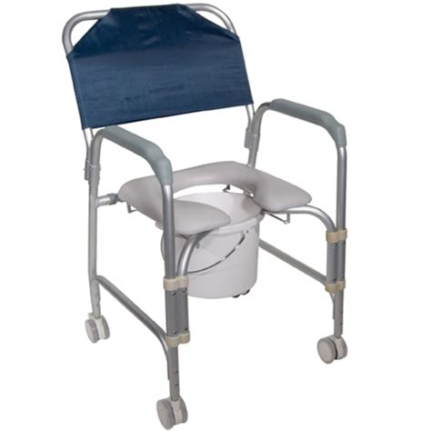 Ezee shower commode transport chair with 5″ casters aluminum. Drive Medical Portable Shower Chair Commode with Wheels at ...