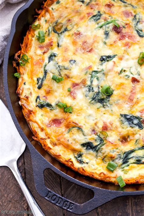 Spinach Bacon Cheese Quiche With Sweet Potato Crust Recipe Runner