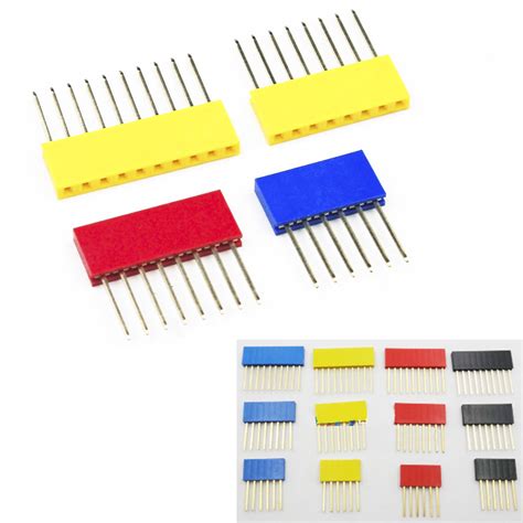 60pcs Colored 254mm Single Row Straight Pin Header 11mm Long Pin Socket Pcb Connector