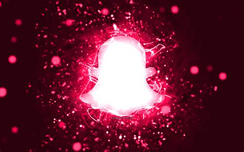 Download Wallpapers Snapchat Pink Logo 4k Pink Neon Lights Creative