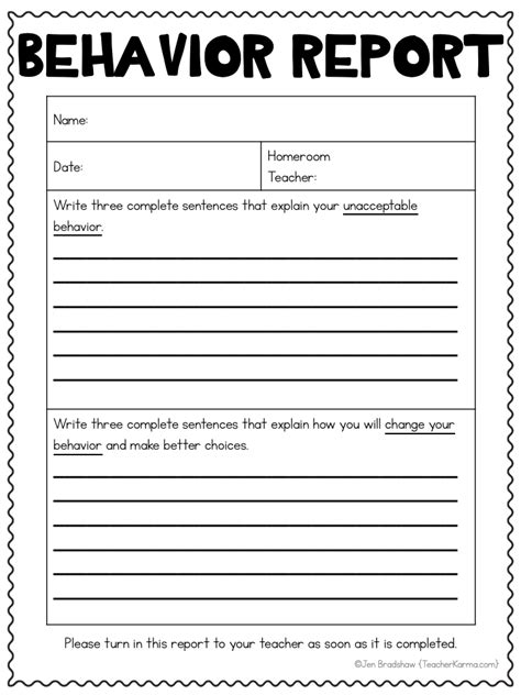 Improve Student Behavior With These Forms — Teacher Karma Student