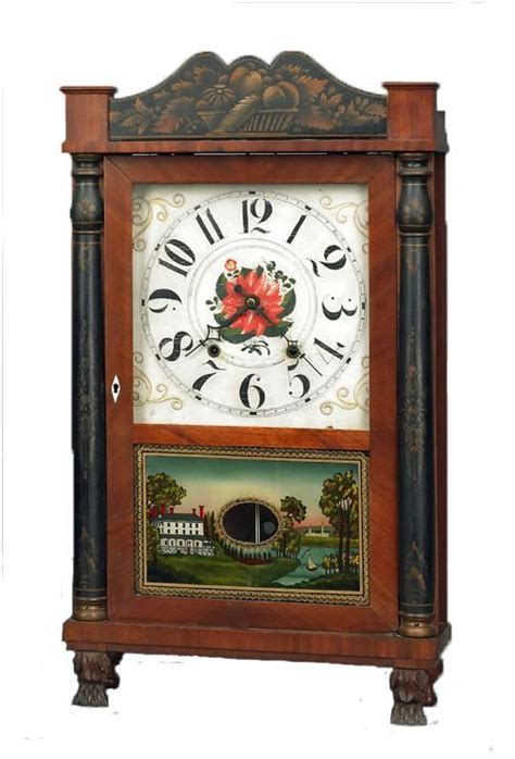 Bristolconnecticut 1830 Mahogany Shelf Clock Antique Wall Clock Clock Mantel Clock