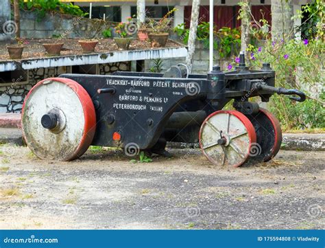 Old Road Roller On Road Construction Editorial Stock Photo Image Of