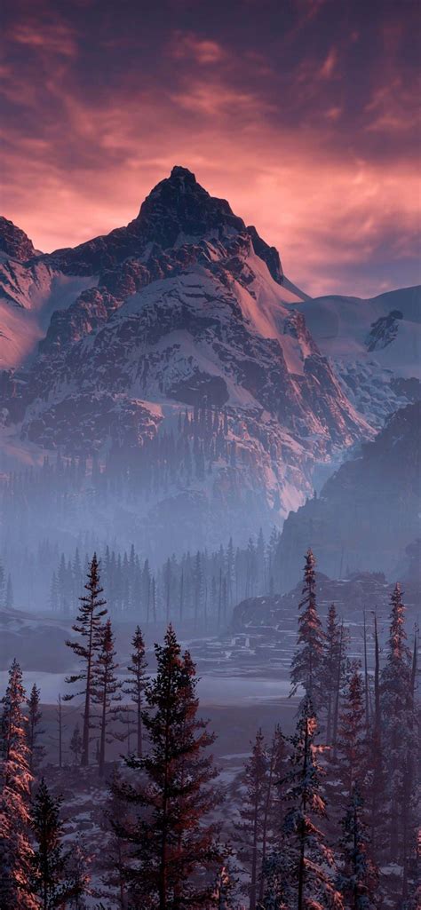 Download Iphones Xs Max Snow Mountain Landscape Wallpaper