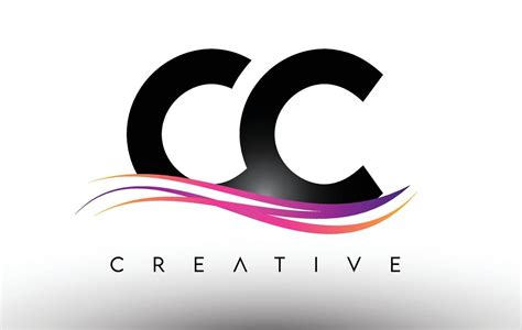 Cc Logo Letter Design Icon Cc Letters With Colorful Creative Swoosh