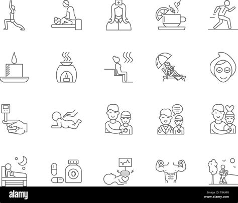 Health And Therapy Line Icons Signs Vector Set Outline Illustration