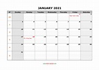 Free Download Printable Calendar 2021, large box grid, space for notes