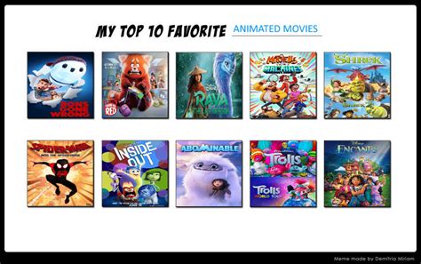 My Top 10 Favorite Animated Movies By Jacobstout On Deviantart