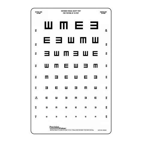 Traditional Tumbling E Visual Acuity Chart S Bernell Corporation