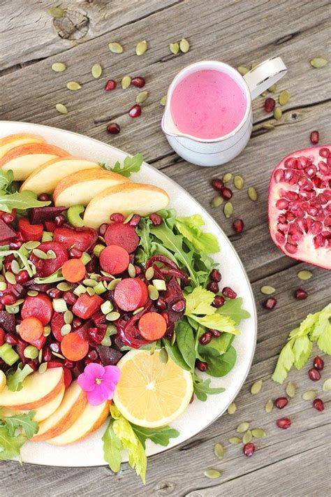 New Year Detox Salad With Pink Tahini Dressing Justinecelina Recipe