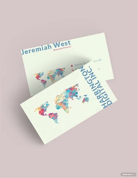 Two Business Cards With The World Map On One Side And The Words