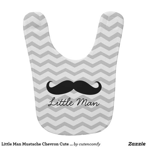 Little Man Mustache Chevron Cute Boys Bib Boy Bib Funny