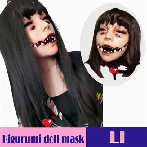 Licrossdress Sweet Girl Resin Half Head Female Kigurumi Mask With Bjd Eyes Cosplay Anime Doll Mask