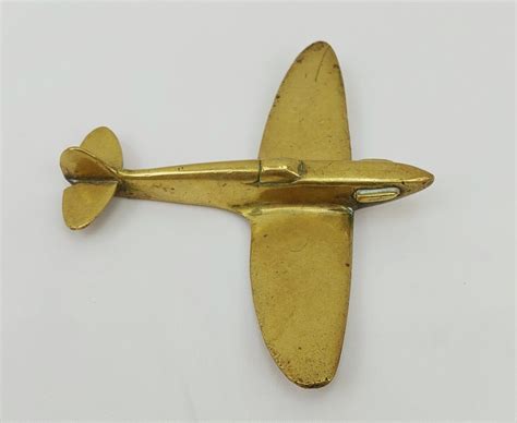 Ww2 Trench Art Brass Model Of An Raf Supermarine Spitfire Fighter