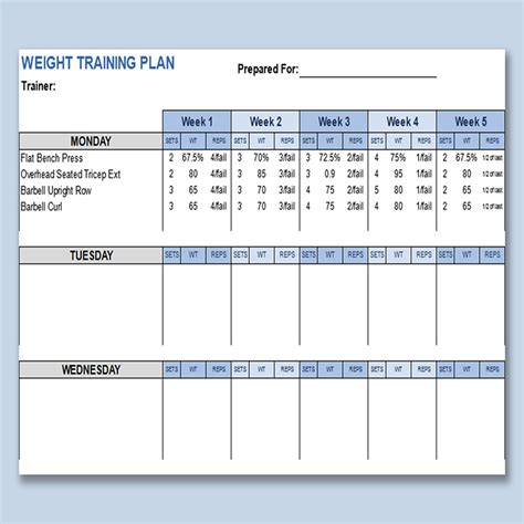 Training Template Excel