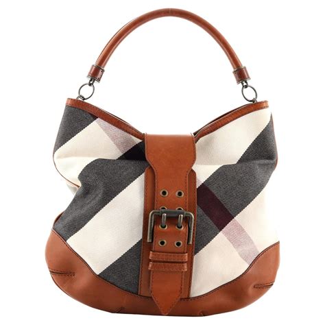 Burberry Brown Leather Medium Hillgate Hobo At 1stdibs
