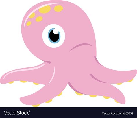 Cute Pink Octopus Royalty Free Vector Image Vectorstock