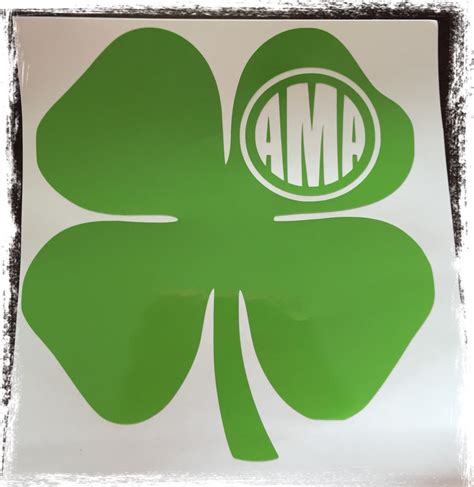 4h Clover Car Decal With Circle Monogram