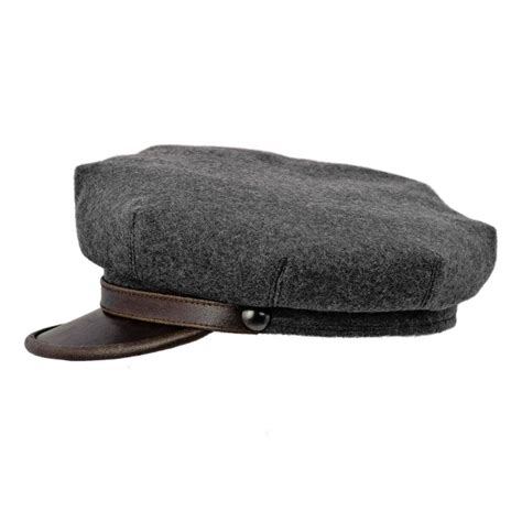 Moto Vintage Biker Cap Made With High Quality Wool And Genuine Leather