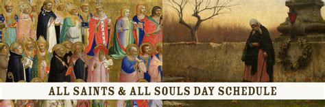 Schedule For All Saints Nov 1 And All Souls Nov 2 Parish Of St