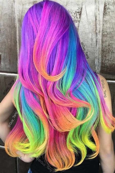 33 Colorful Ombre Hair Ideas To Inspire You This Summer Rainbow Hair Color Cool Hair Color