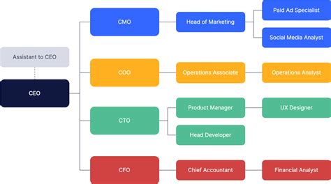 Horizontal Organization Structure Diagram Powerpoint