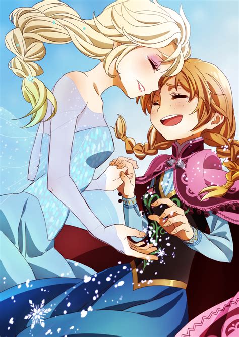 Elsa And Anna Anime Style Frozen Anime Disney Fan Art Frozen Disney