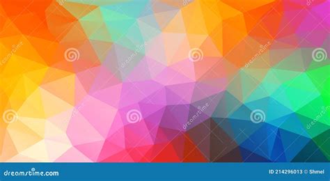 Flat Triangle Design Many Color Geometric Banner Stock Illustration