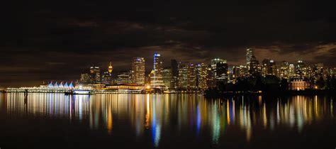 Vancouver Bc Downtown Skyline At Night Photograph By David Gn