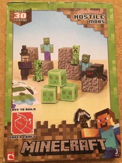 Minecraft Papercraft Hostile Mobs Set Over 30 Piece Easy To Build Ages