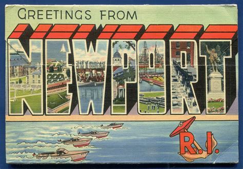 Us Naval Training Station Newport Rhode Island Navy Postcard Folder