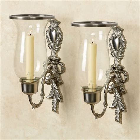 Nerissa Single Taper Satin Nickel Sconce Pair Satin Nickel Sconces