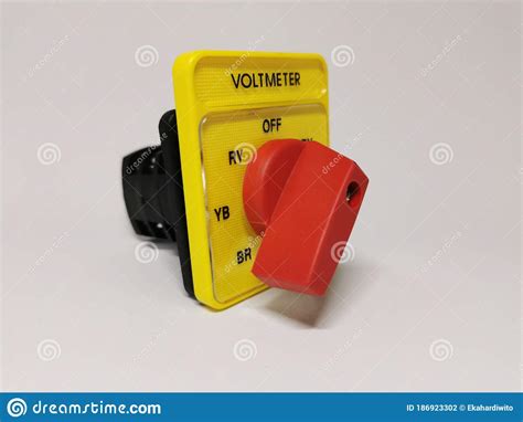 Voltmeter Selector Switch 10a Isolated On White Background Stock Photo
