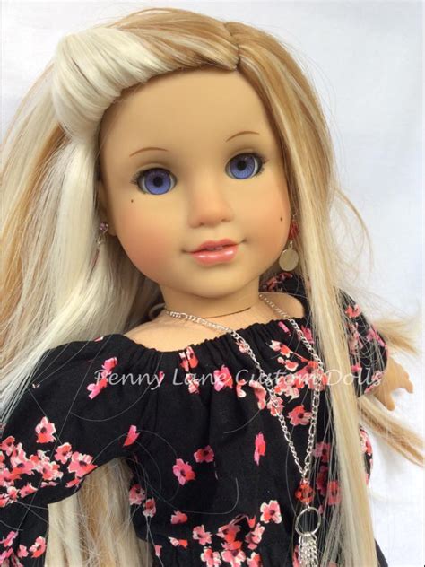 Ooak Custom American Girl Doll With Hand Painted Lavender Eyes Custom