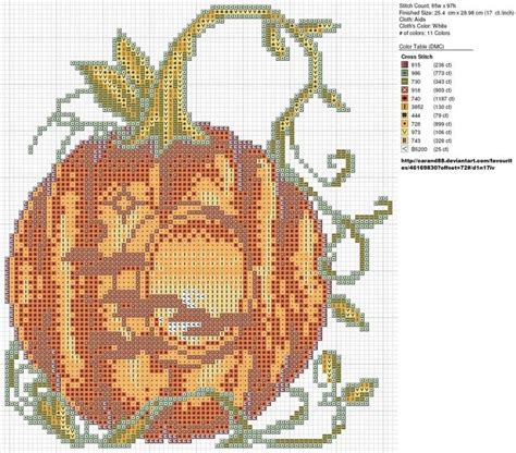 Cross stitch grid lines in easy count guideline by a satisfied spirit (source: Carved Pumpkin cross stitch pattern by ~carand88 on ...