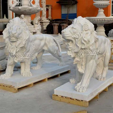 All categories statues dragon statues fairy statues gargoyle statues animal statues bear statues bird statues african animal statues cat statues reptile & frog statues homestatuesdecorative statues. Outdoor Italian Marble Roaring and Standing Lion Statues ...