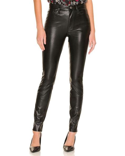 For All Mankind Faux Leather High Waisted Skinny In Black Lyst