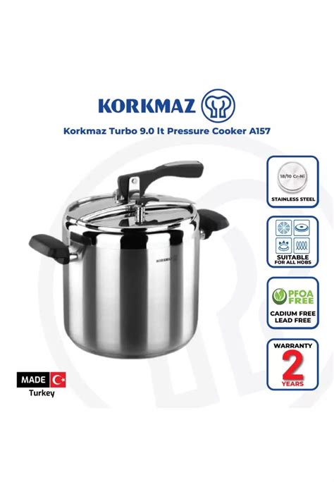 Buy KORKMAZ Korkmaz 316 Stainless Steel Pressure Cooker Turbo 9 0 Lt