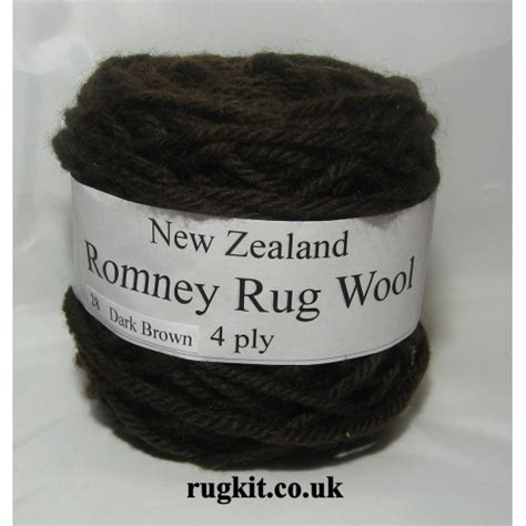 Romney Rug Wool 100g Ball Dark Brown
