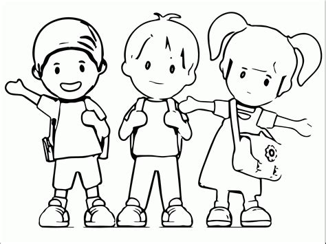 Child At School Coloring Page Coloring Home