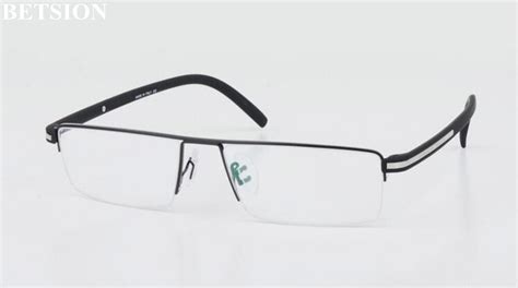 Super Luxury Pure Titanium Black Half Rimless Eyeglass Frames Men Women