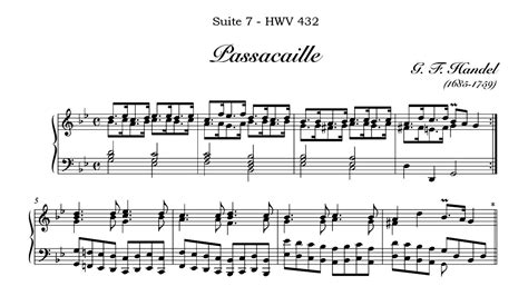 G F Handel Passacaglia From Suite No 7 In G Minor Hwv 432 Youtube