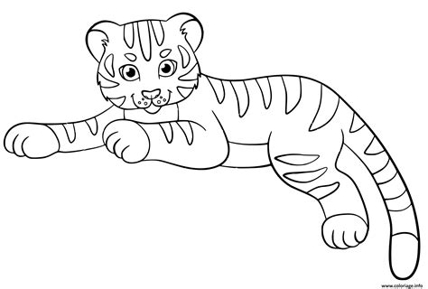 Coloriage Bebe Tigre Cute Enfants