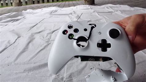 Destroying X Box One S White Controller Using A Sledgehammer Breaking