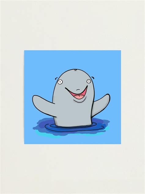 Cute Happy Porpoise Cartoon Photographic Print By Frogfactory Redbubble