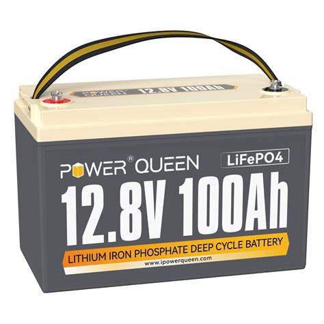 buy power queen 12v 100ah lifepo4 battery 1280wh lithium battery with 100a bms up to 15000