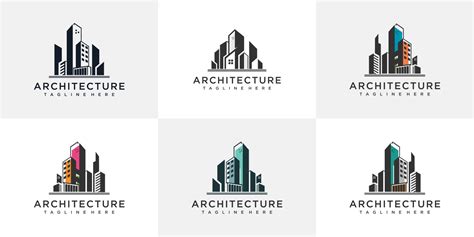 Set Of Architecture Logo Design Template Architecture Logo Design