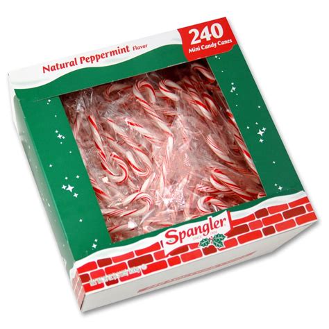 Red And White Peppermint Flavor Mini Candy Canes 240 Count Box